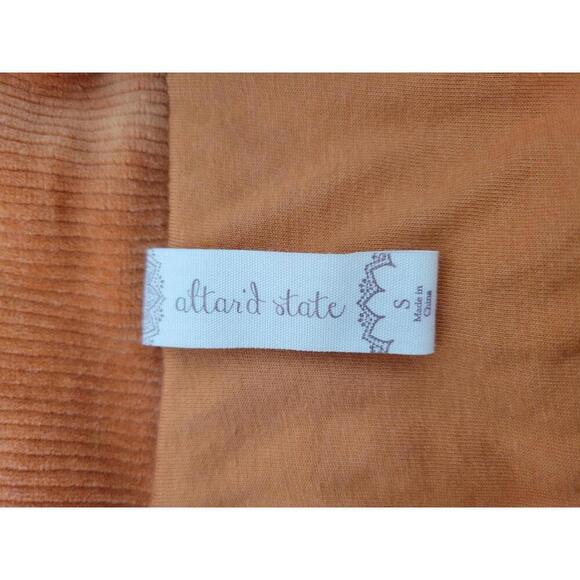 Altar'd State small orange puffy super soft corduroy coat - Picture 3 of 5
